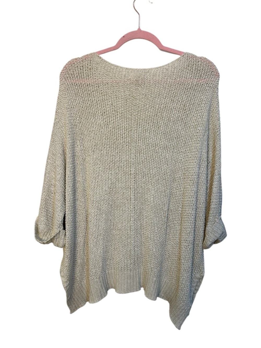 Easel Oatmeal Loose Knit Sweater Oversized Boho Lightweight Pullover 2X - Picture 7 of 9